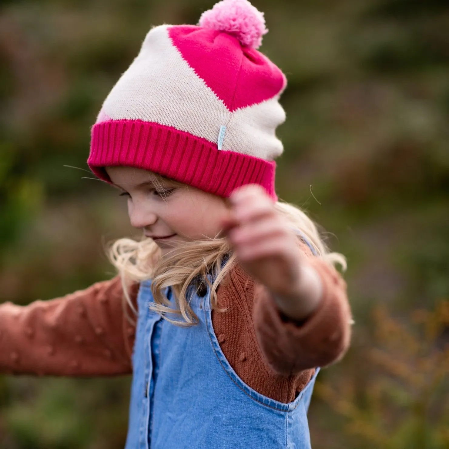 Acorn Kids: Stripes Beanie Pink Oatmeal Fuchsia