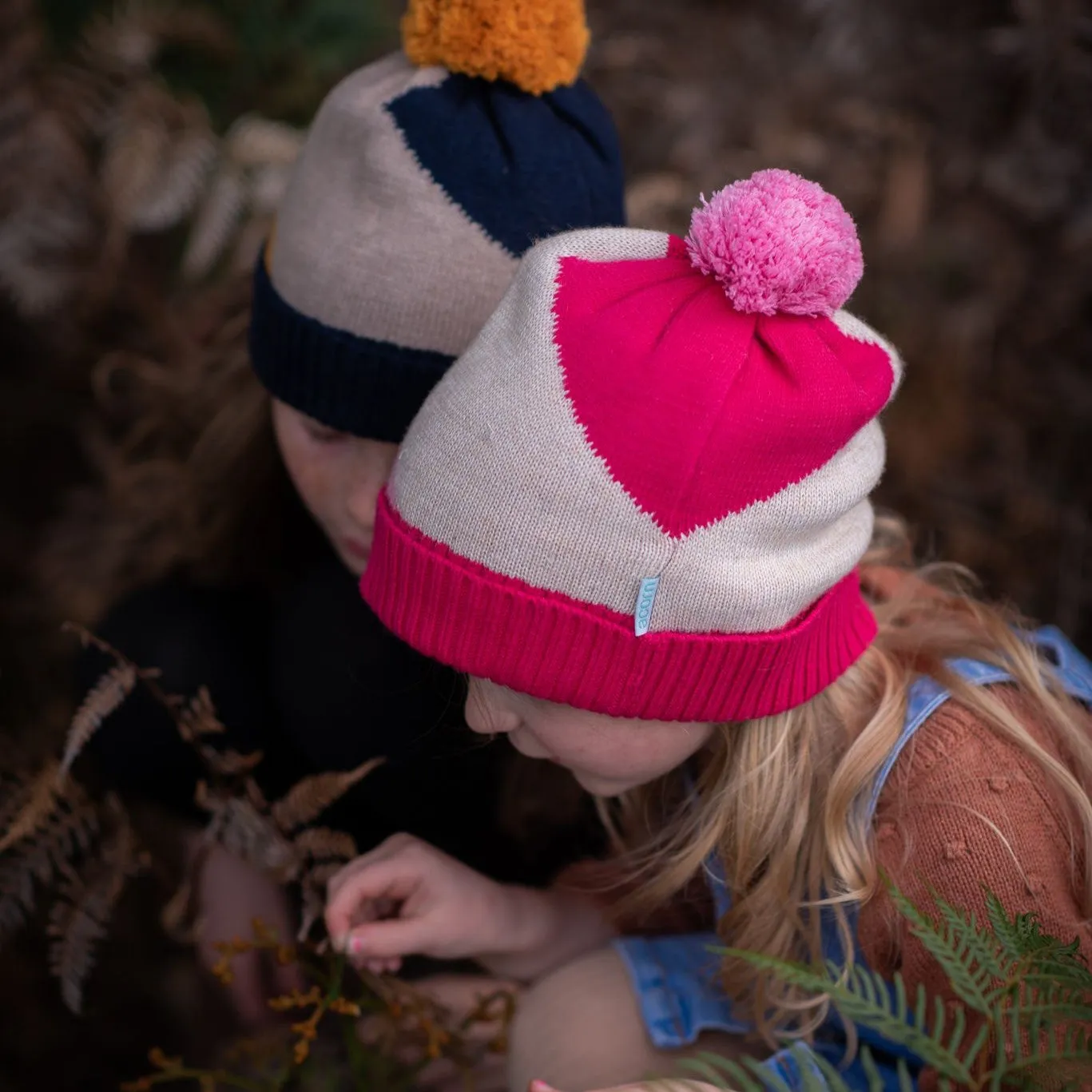 Acorn Kids: Stripes Beanie Pink Oatmeal Fuchsia