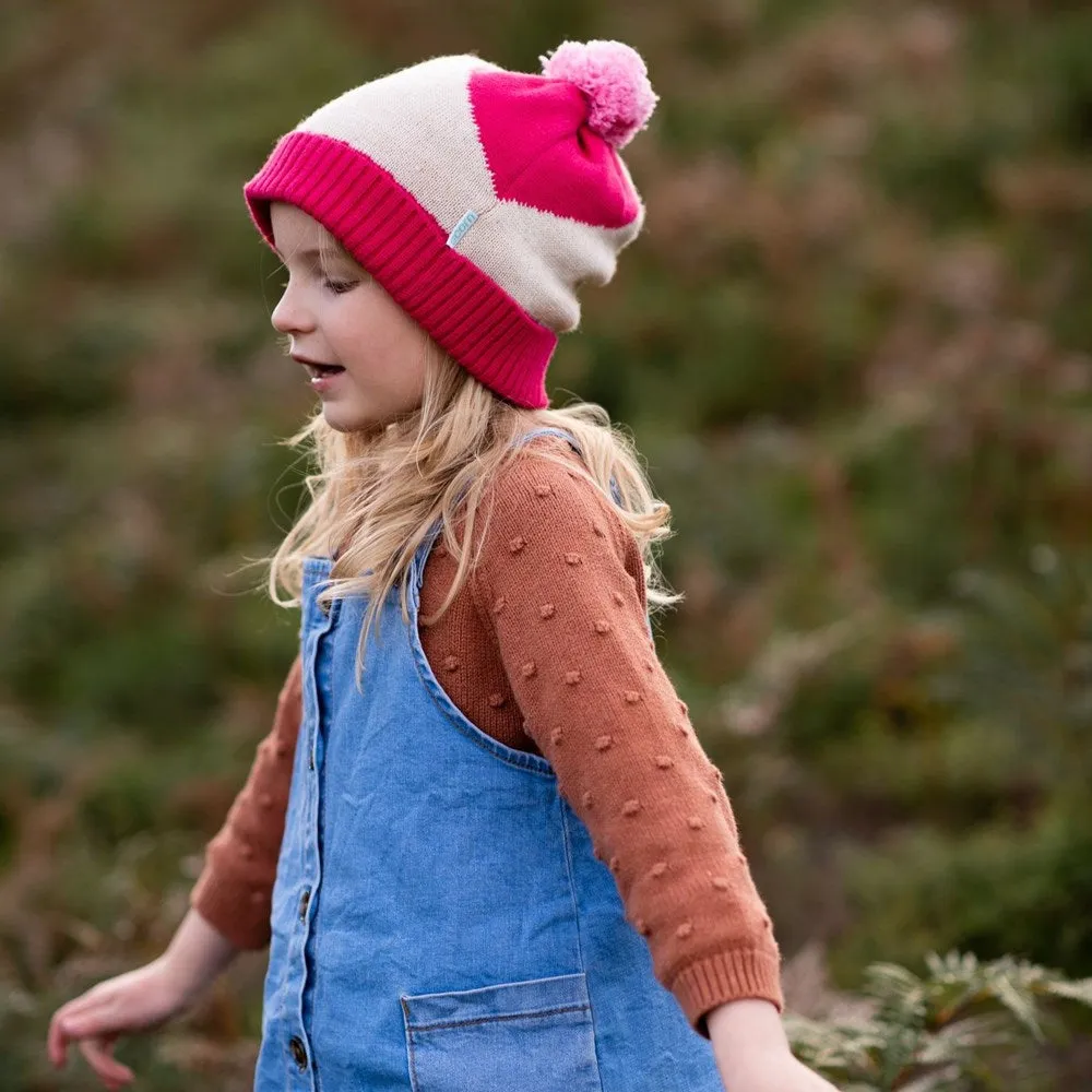 Acorn Kids: Stripes Beanie Pink Oatmeal Fuchsia