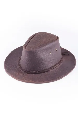 Australian Teardrop Shaped Leather Hat