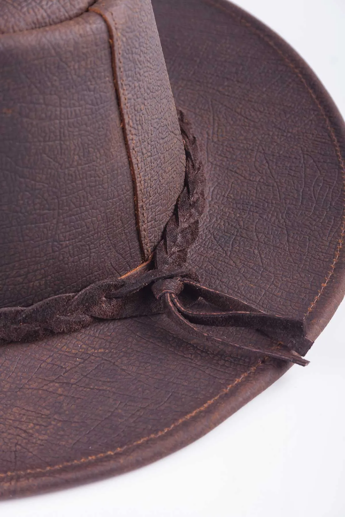 Australian Teardrop Shaped Leather Hat