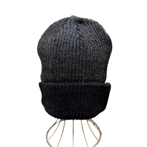 Avenel Rib Knit Beanie with Contrast Cuff Charcoal/Navy