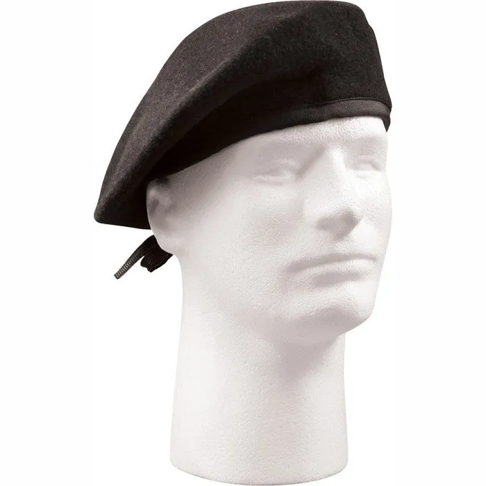 Black GI Style Wool Beret