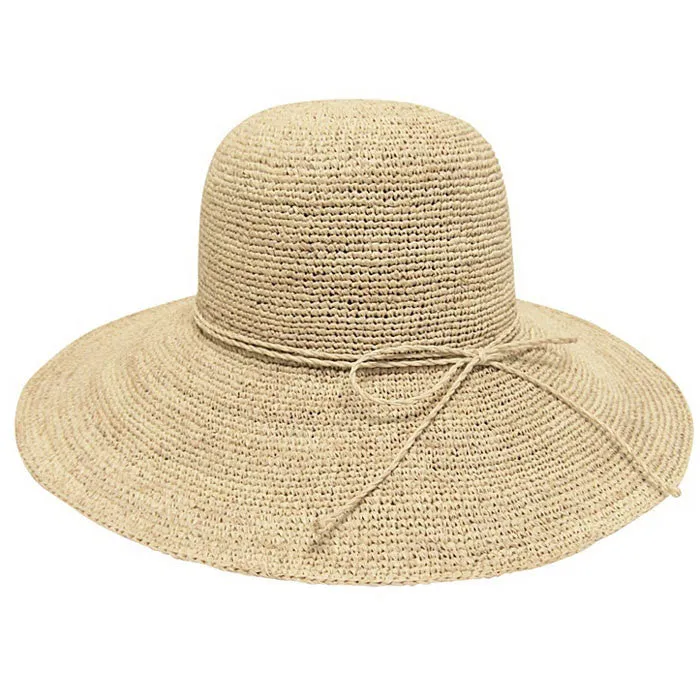 Boardwalk Style - Fine Crochet Raffia Floppy Hat