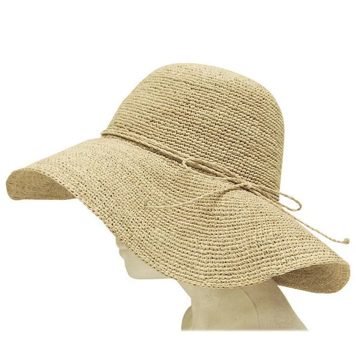 Boardwalk Style - Fine Crochet Raffia Floppy Hat