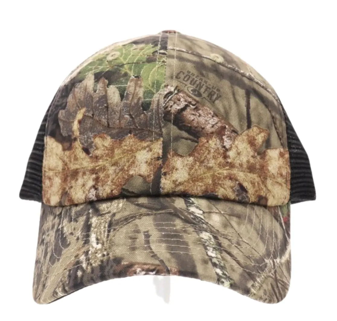 CC High Ponytail Camo/BLack Mesh Hat