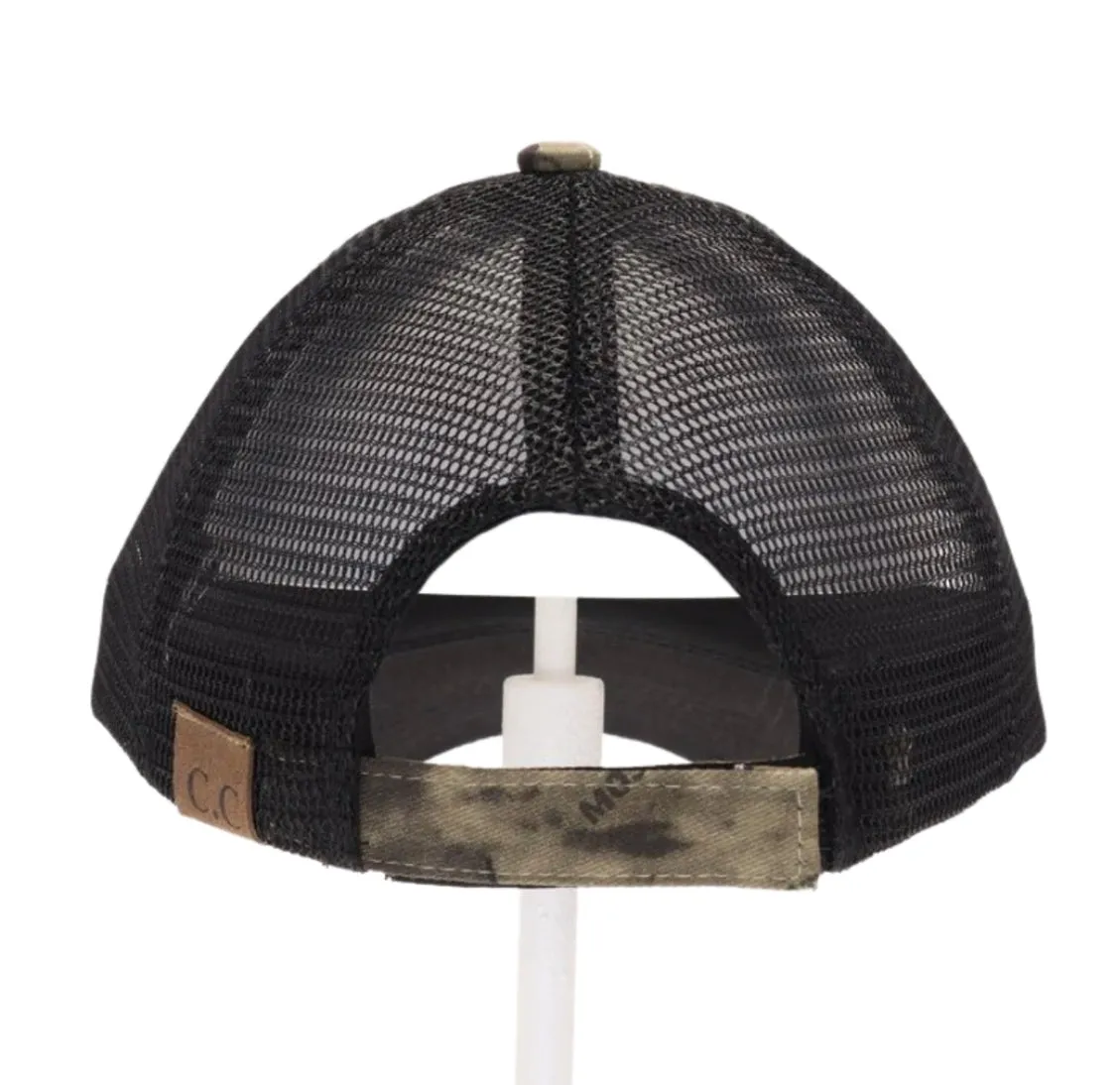 CC High Ponytail Camo/BLack Mesh Hat