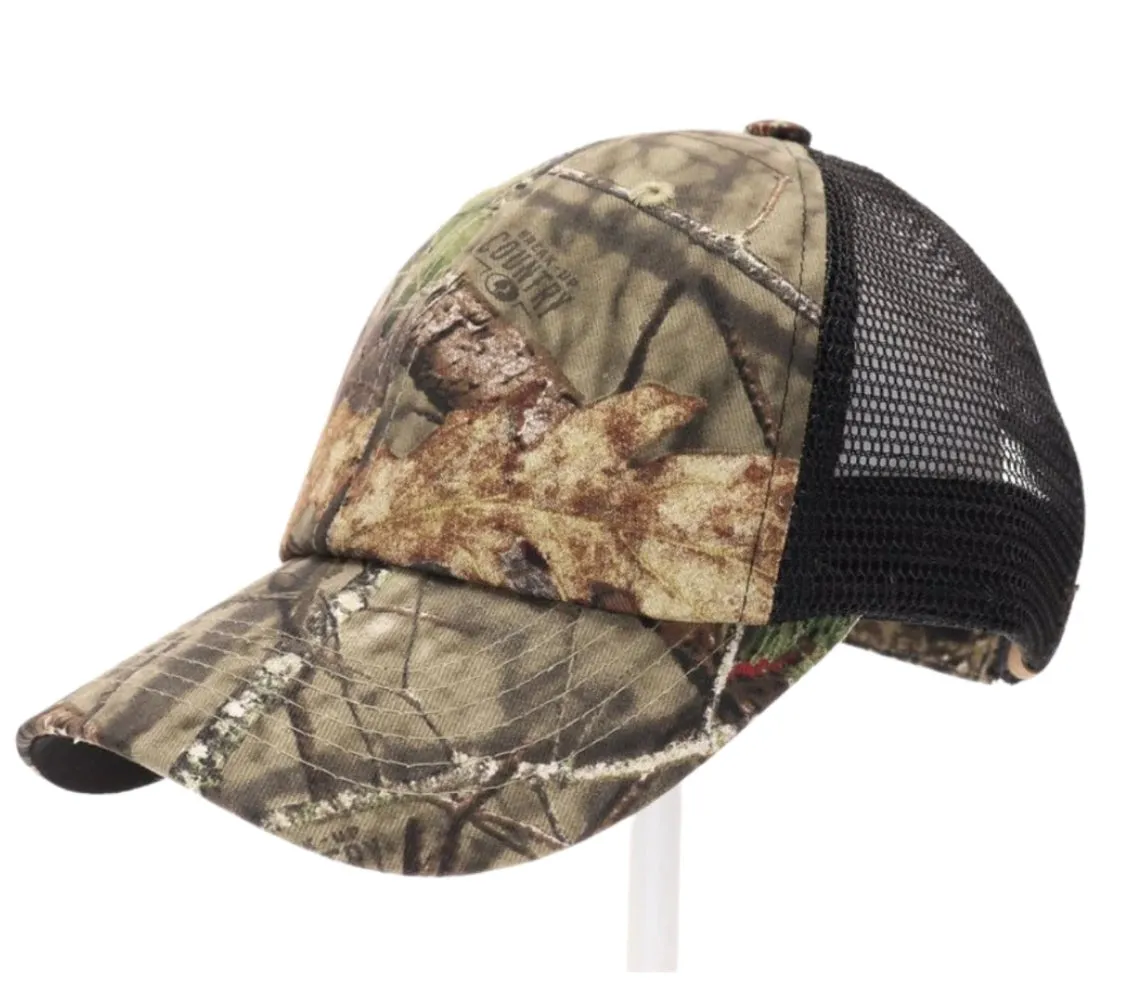 CC High Ponytail Camo/BLack Mesh Hat