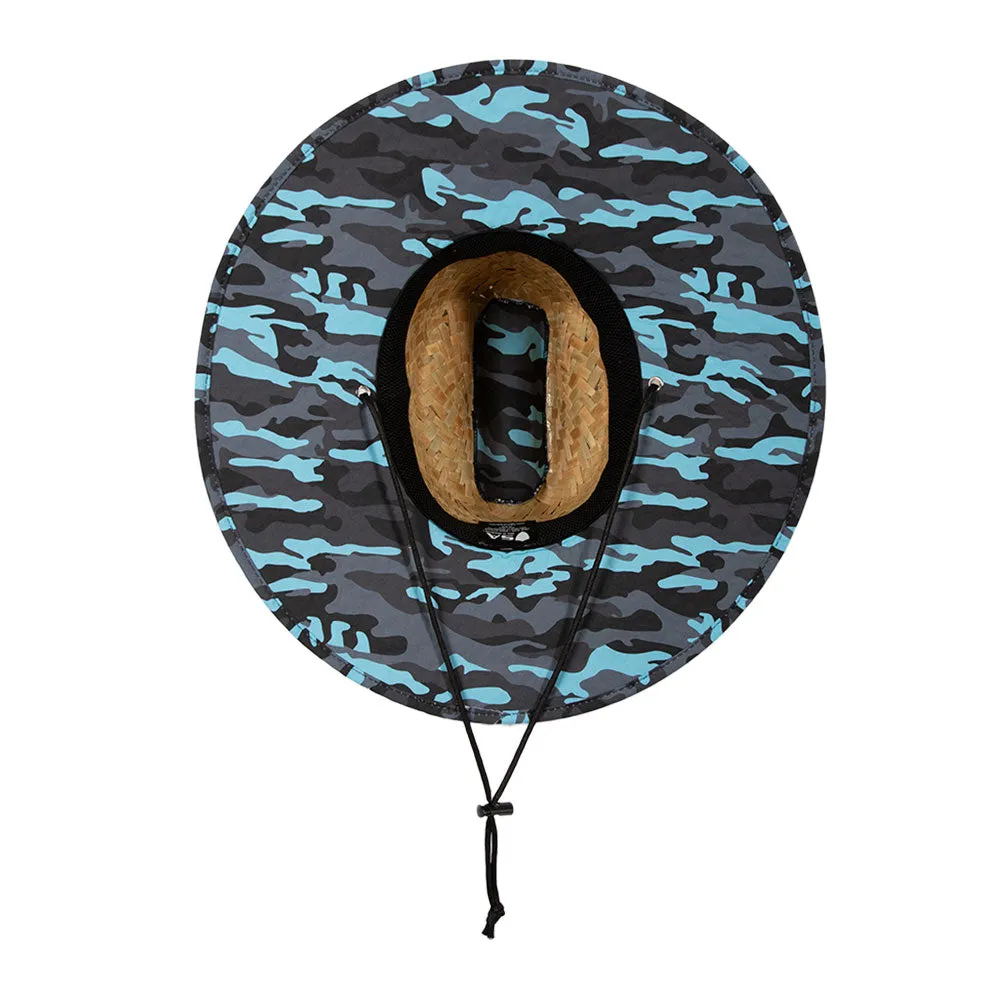 Classic Straw Hat | Aqua Military Camo