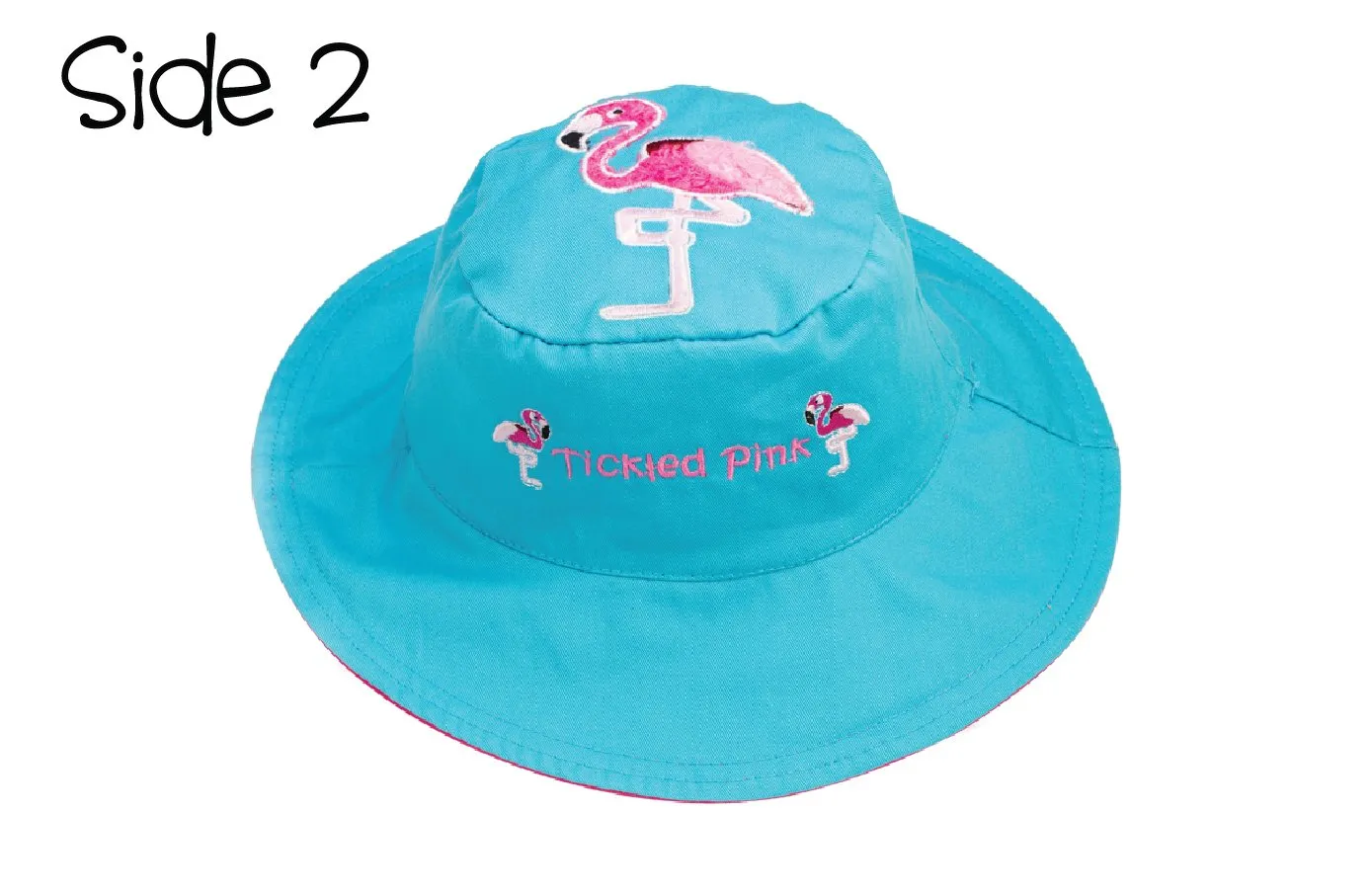 FlapJackKids - Reversible Kids' Sun Hat - Dolphin / Flamingo