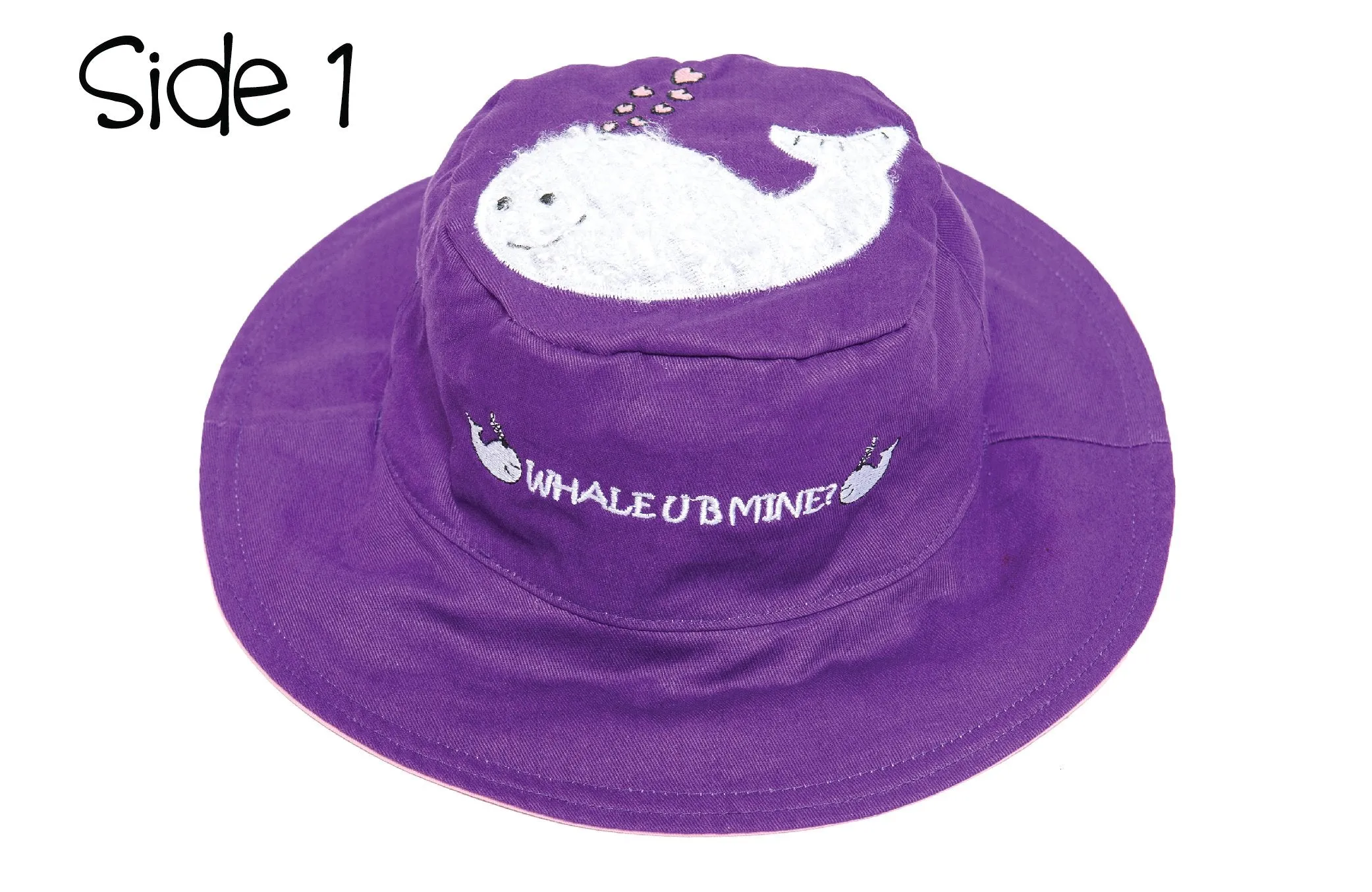 FlapJackKids - Reversible Kids' Sun Hat - Whale / Seahorse