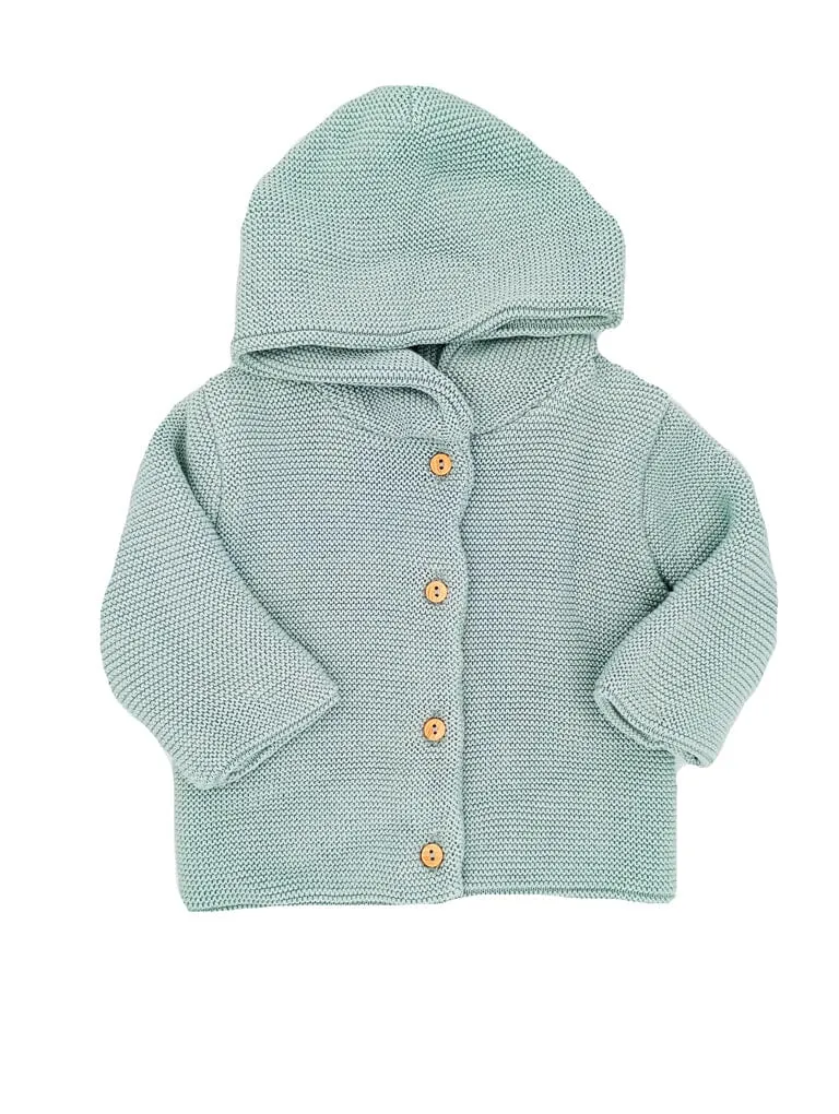 Grey Mint Knitted Baby Jacket