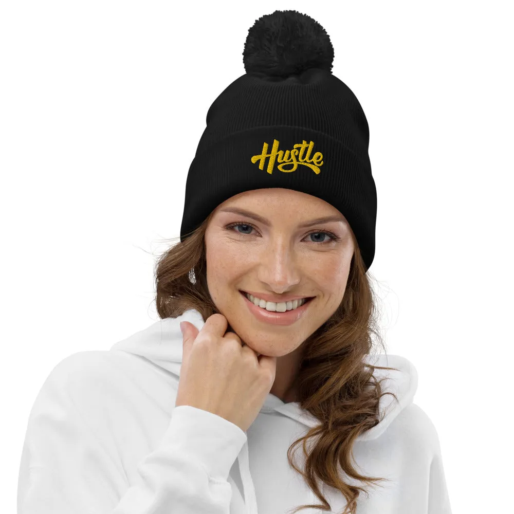 HUSTLE POM POM BEANIE