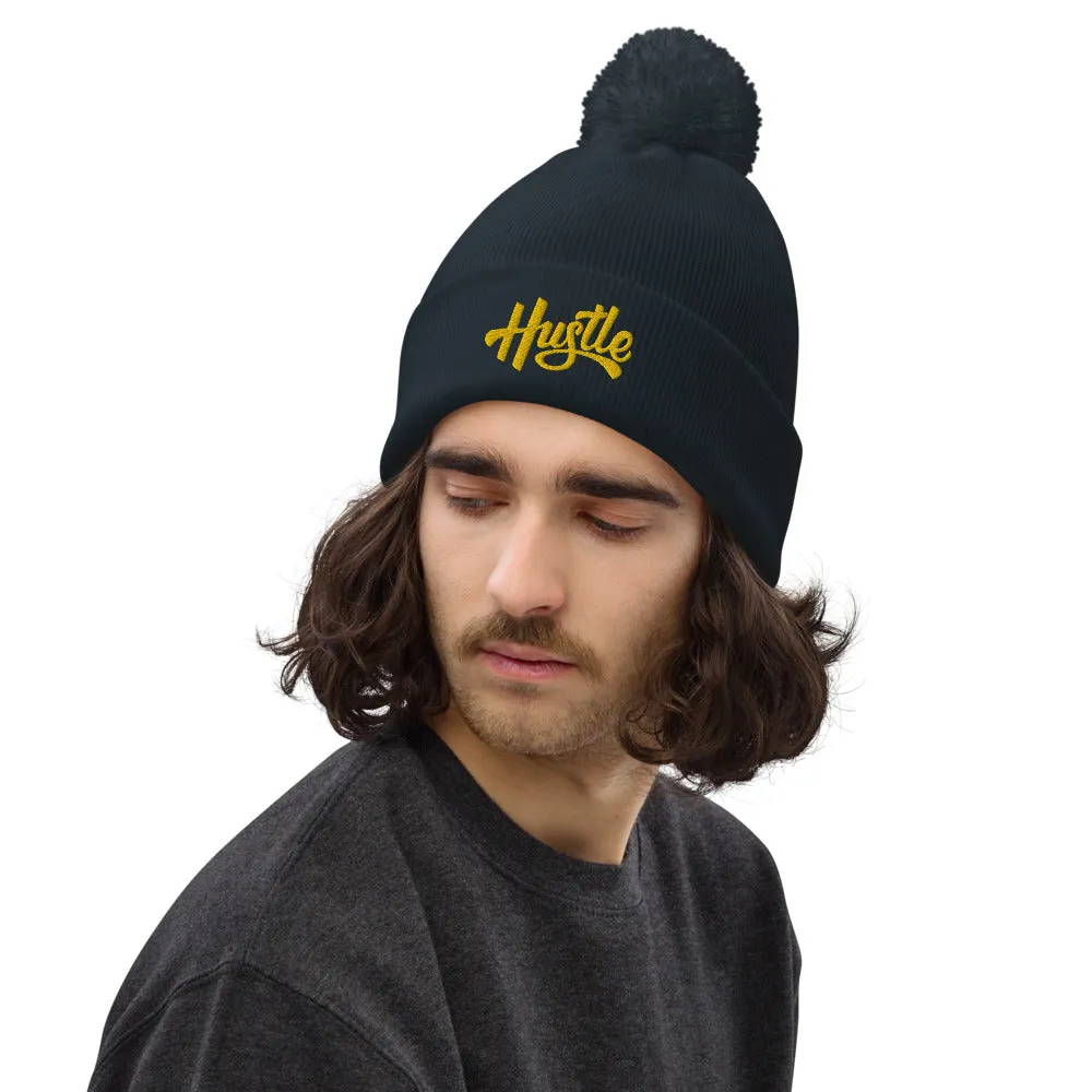 HUSTLE POM POM BEANIE