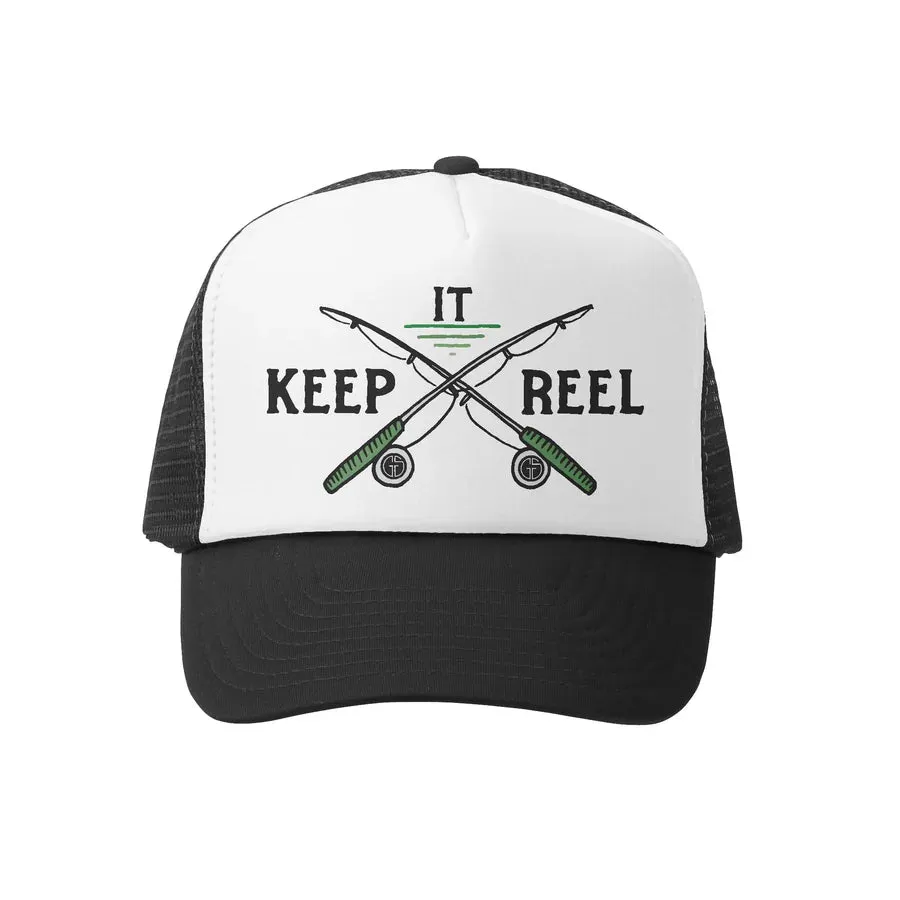 Keep It Reel Trucker Hat in Black