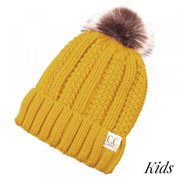 Kids Faux Fur Beanie