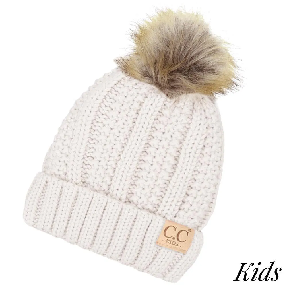 Kids Faux Fur Beanie