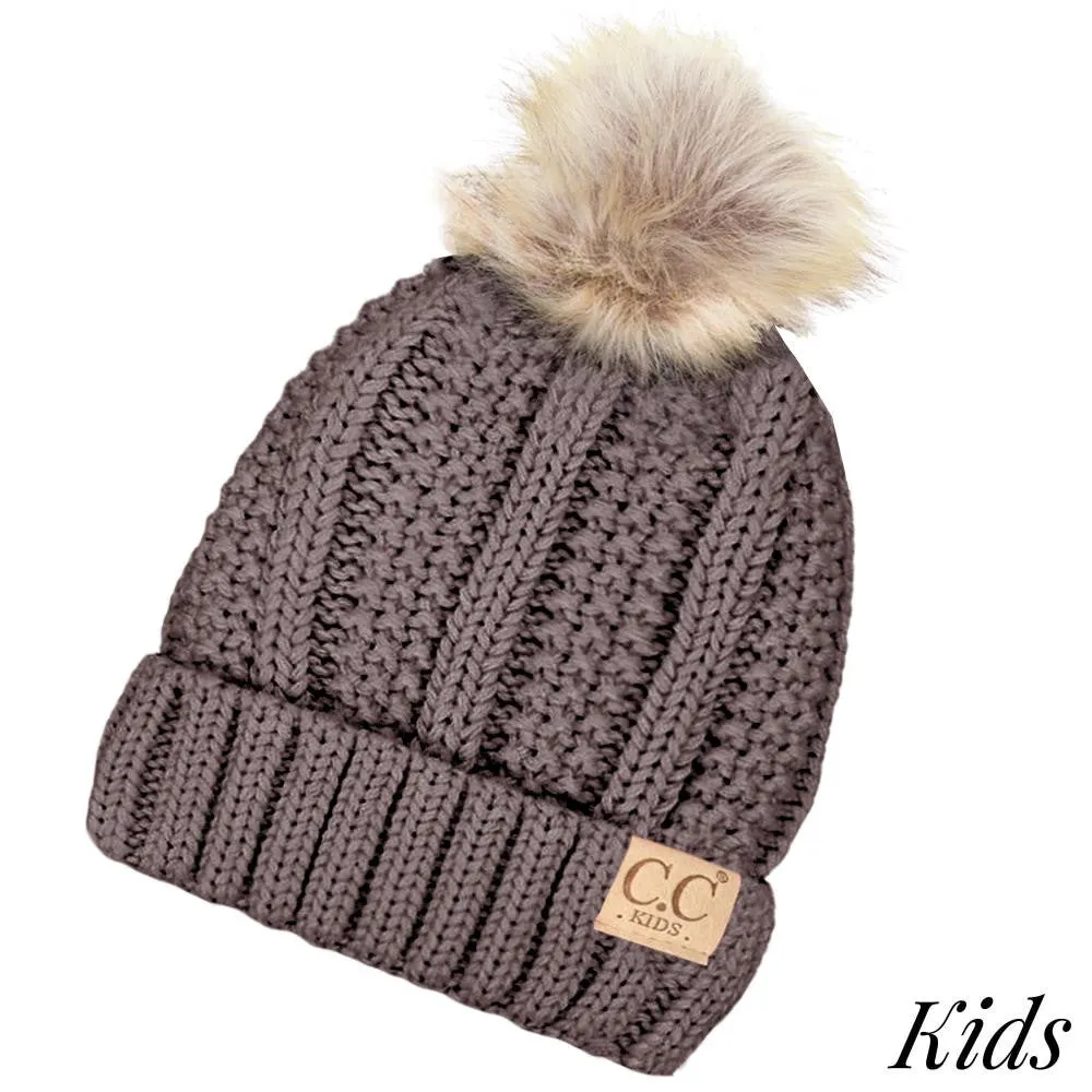 Kids Faux Fur Beanie