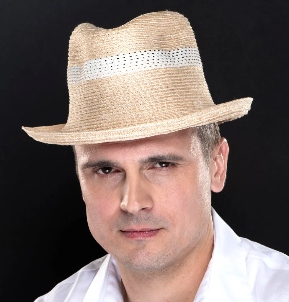 M1706-  Tan fedora for men