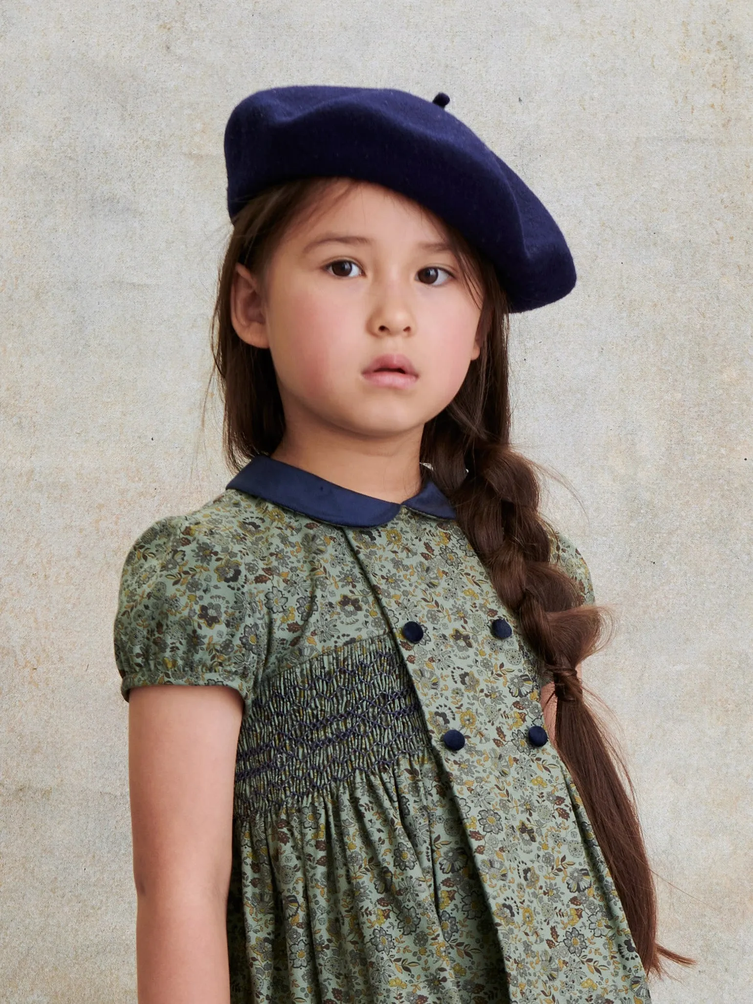 Navy Kids Wool Beret