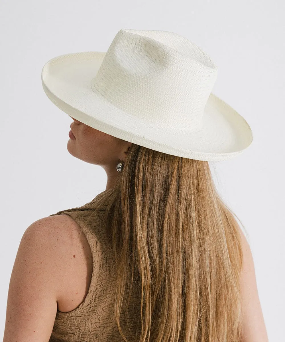 Penny Pencil Brim Fedora - White BLEMISHED