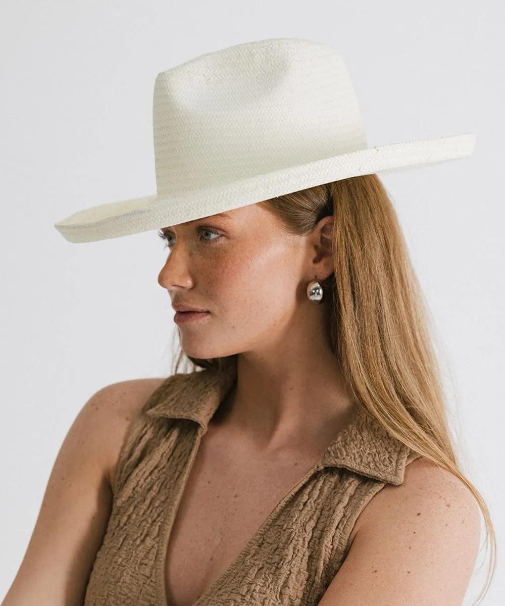 Penny Pencil Brim Fedora - White BLEMISHED