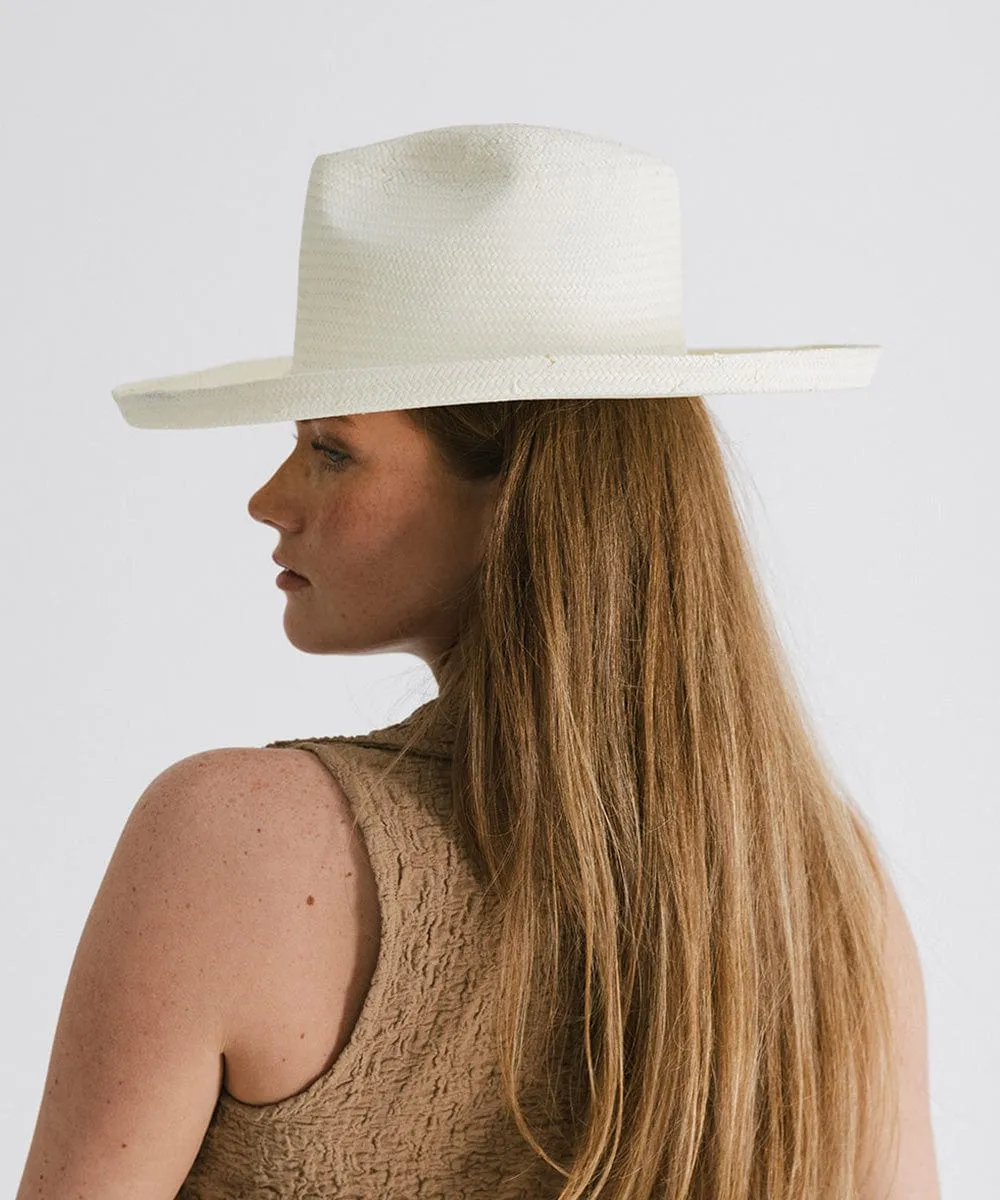 Penny Pencil Brim Fedora - White BLEMISHED