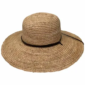 Saint Martin - Crochet Raffia Sun Hat with Leather Band