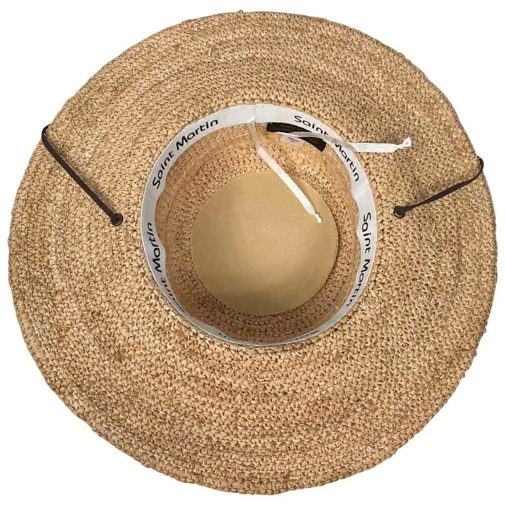 Saint Martin - Crochet Raffia Sun Hat with Leather Band