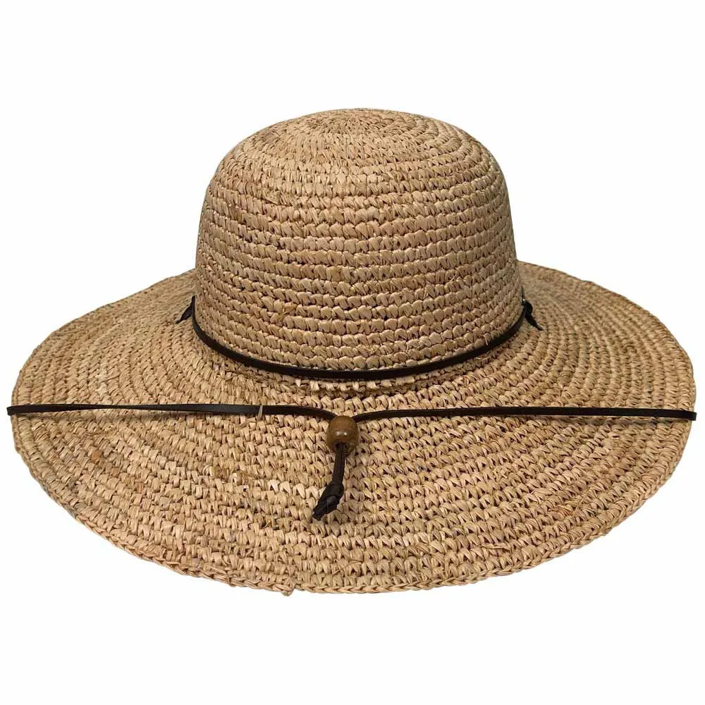 Saint Martin - Crochet Raffia Sun Hat with Leather Band