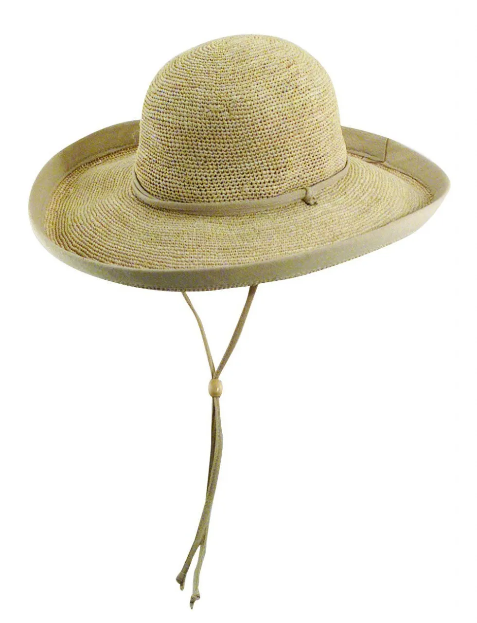 Scala - Fine Crocheted Raffia Kettle Brim Hat