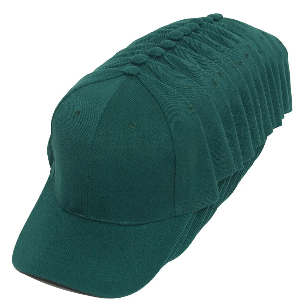 TopHeadwear Blank Adjustable Baseball Cap - 12-Pack