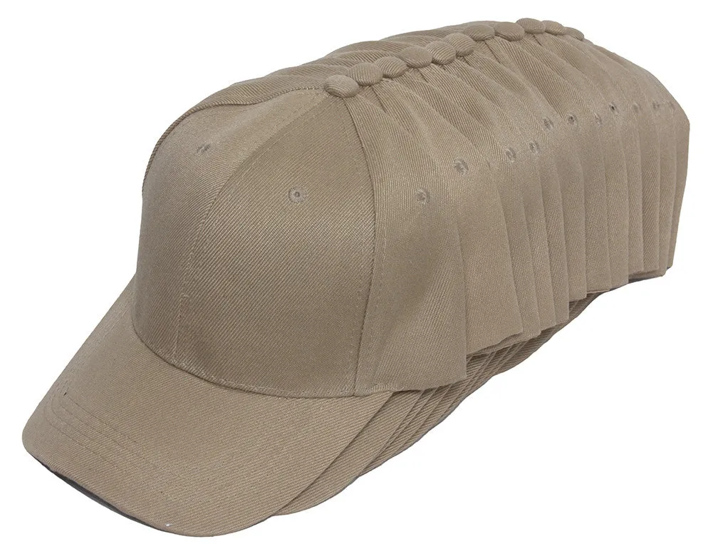 TopHeadwear Blank Adjustable Baseball Cap - 12-Pack