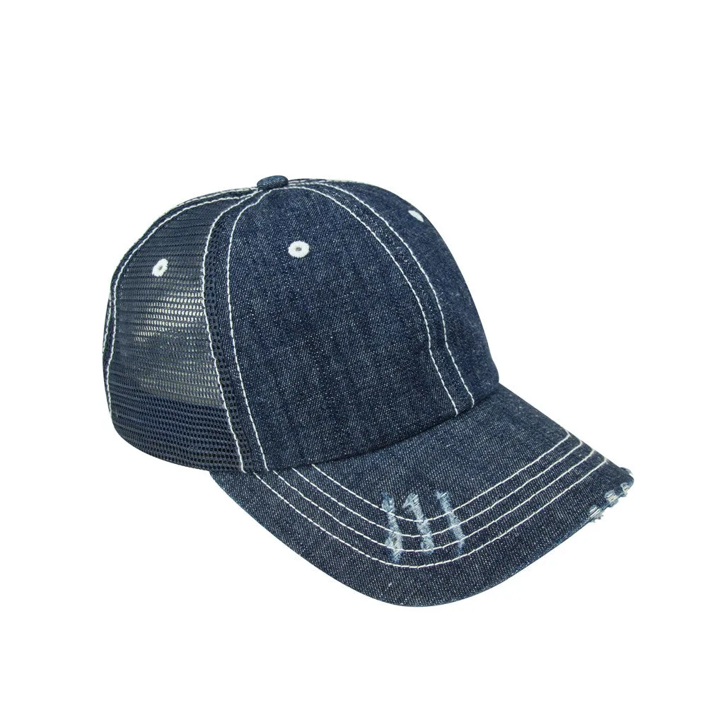 TopHeadwear Denim Mesh Adjustable Cap