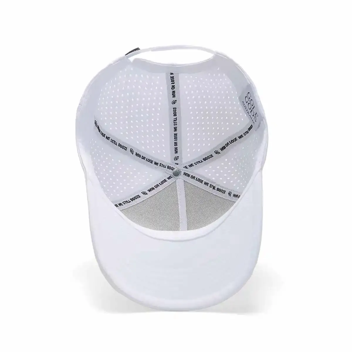 TOUR PRO Angry Golfer Golf Hat in White with Curved Brim