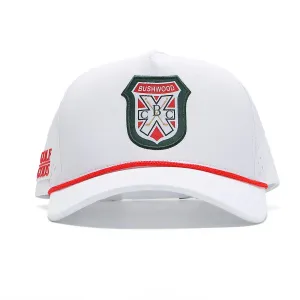 TOUR PRO Bushwood Members Golf Hat in White with Curved Brim