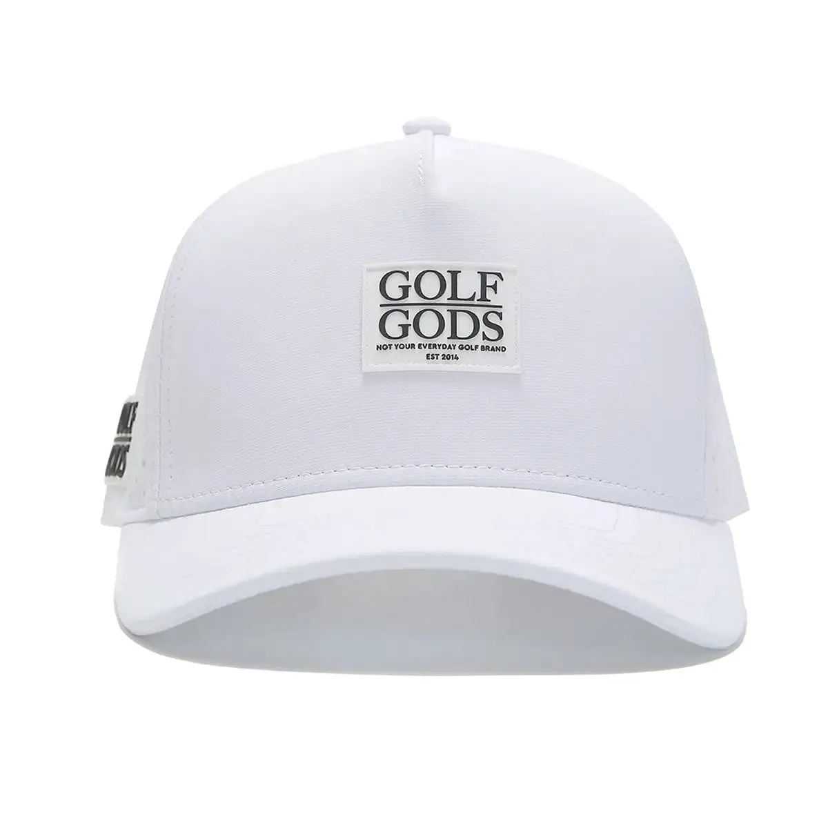 TOUR PRO Clubhouse Patch Golf Hat in White with Curved Brim