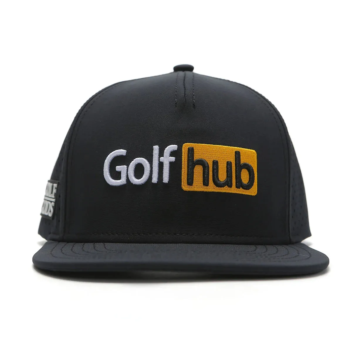 TOUR PRO Golf Hub Golf Hat in Black with Flat Brim