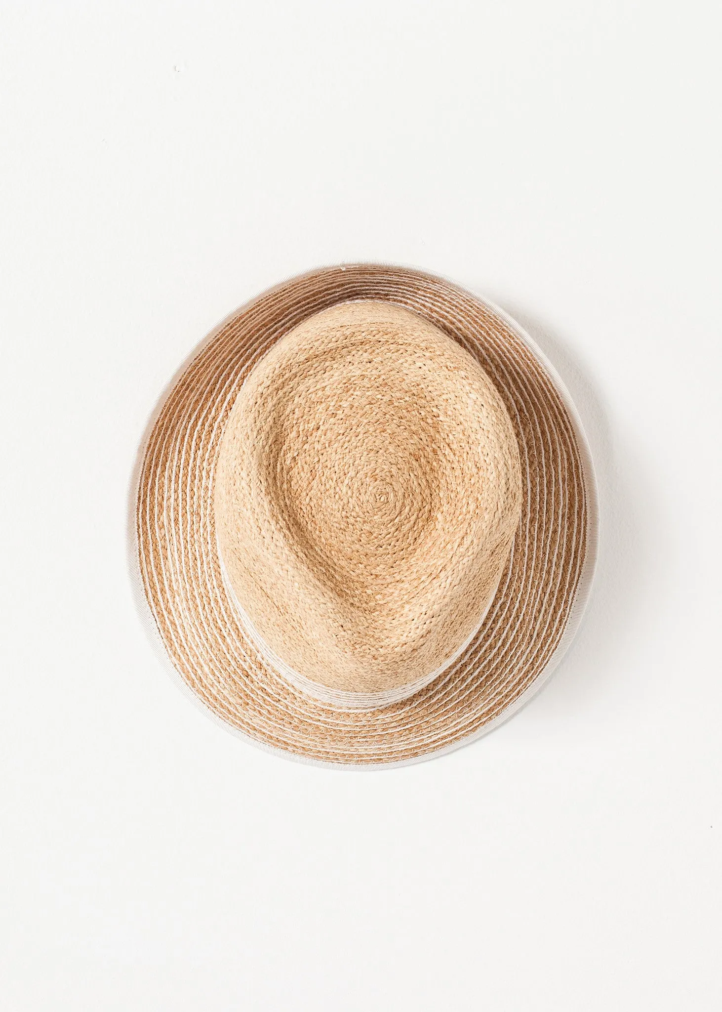 Washboard Hat in Straw/White