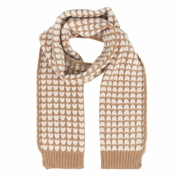 Zelly 10558 Hand-Knitted Hearts Scarf - Available in Three Colors